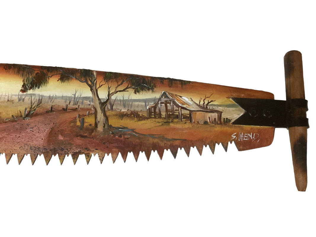 Farm Scene - Hand Painted Miniature Crosscut Saws By Artist Susan Hend Russell-Hand Picked Imports