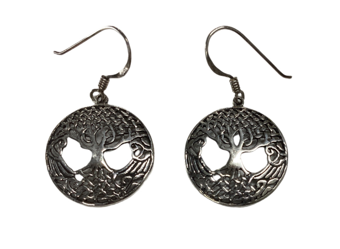 Sterling Silver Tree of Life Earrings-Hand Picked Imports