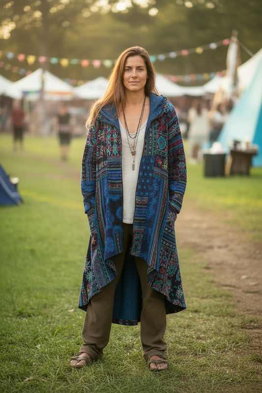 Unisex Patchwork Hippie Festival Jacket free Size-Hand Picked Imports