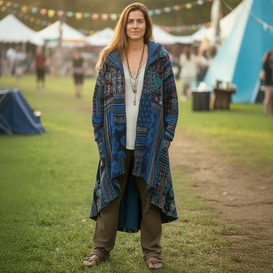 Unisex Patchwork Hippie Festival Jacket free Size-Hand Picked Imports