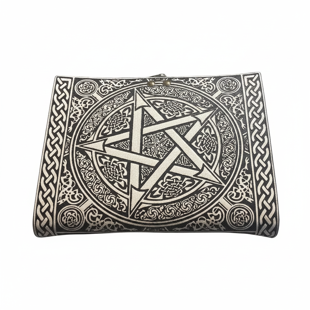 Handmade Leather Bound Medium Antique Pentagram Journal - 13cm x 18cm x 4cm