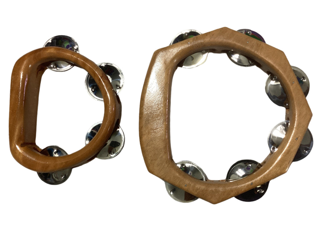 Half Round Shape, Tambourine Handcrafted in Indonesia Two Sizes-Hand Picked Imports