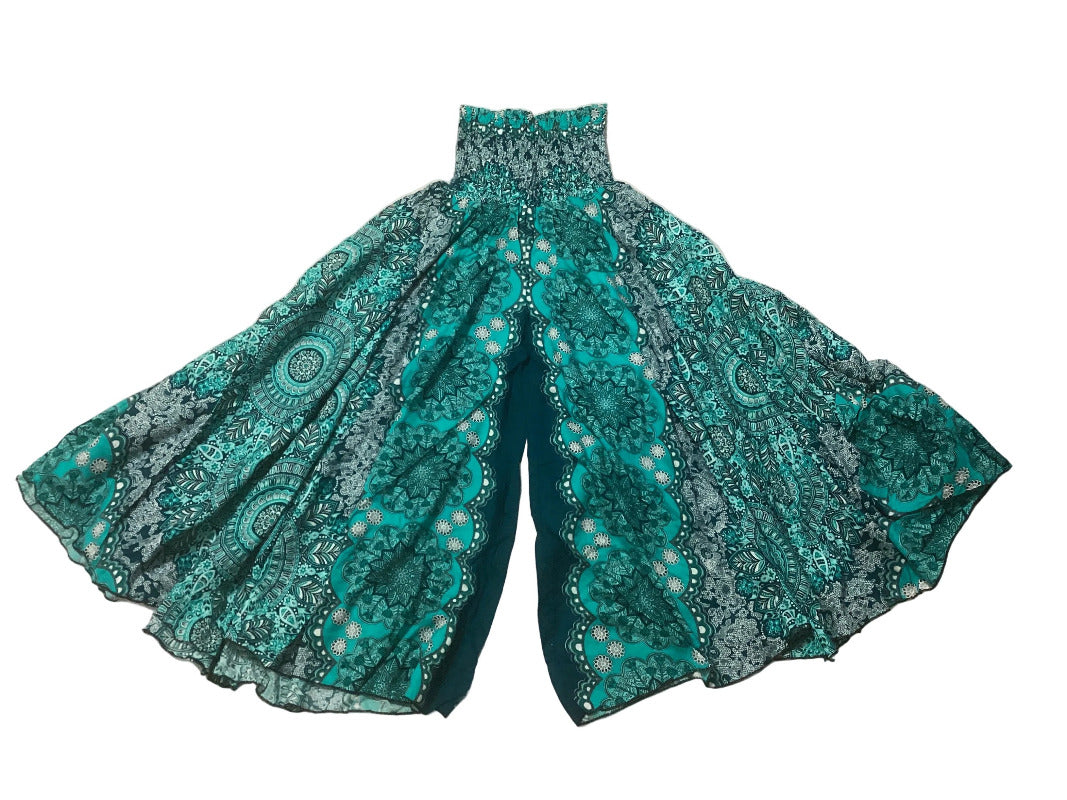 Ladies Rayon Floral Mandala Pants Size: Free size or Medium to XL-Hand Picked Imports