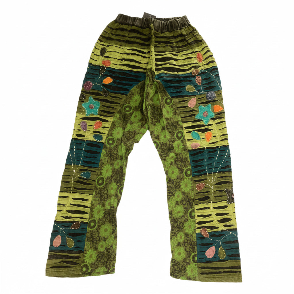 Van Ladies Razer Cut Hand Embroidered Hippie festival Winter Pants from Nepal-Hand Picked Imports