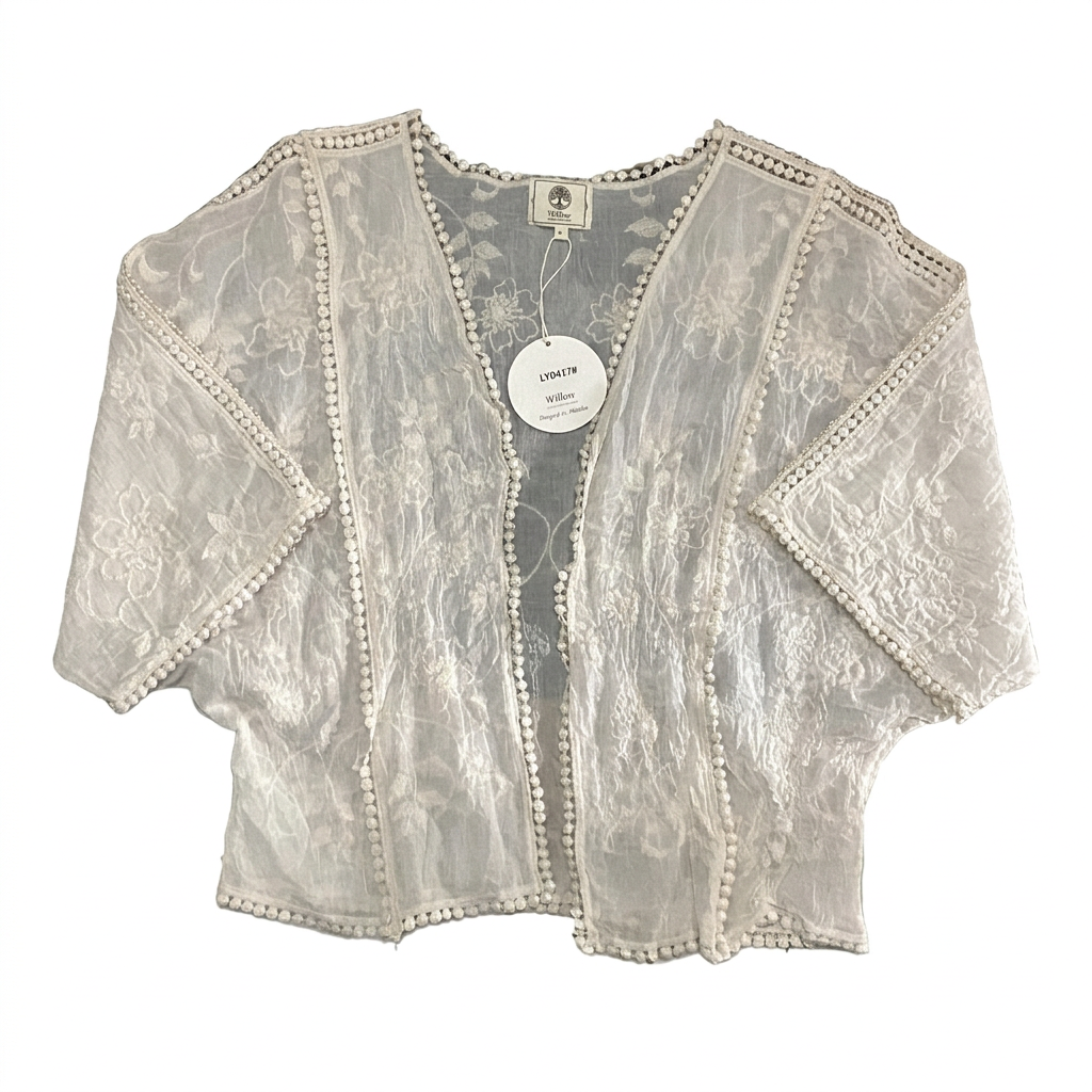Willow Cream Cotton Lace Cardigan – Sizes 10–14-Hand Picked Imports