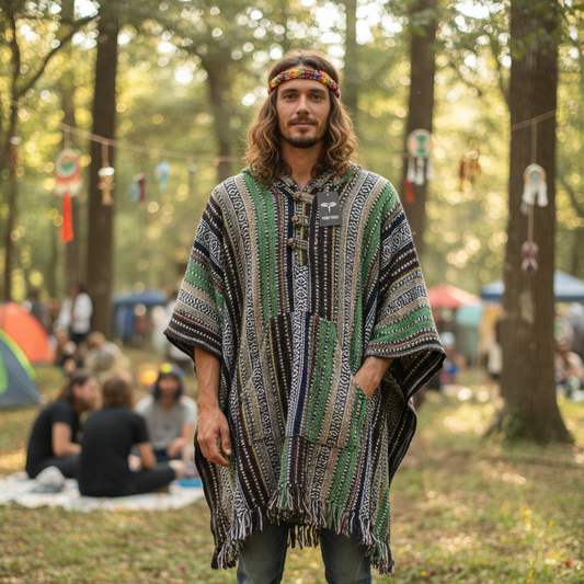 Unisex Winter Brushed Cotton Ponchos Free Size Made in Nepal-Hand Picked Imports