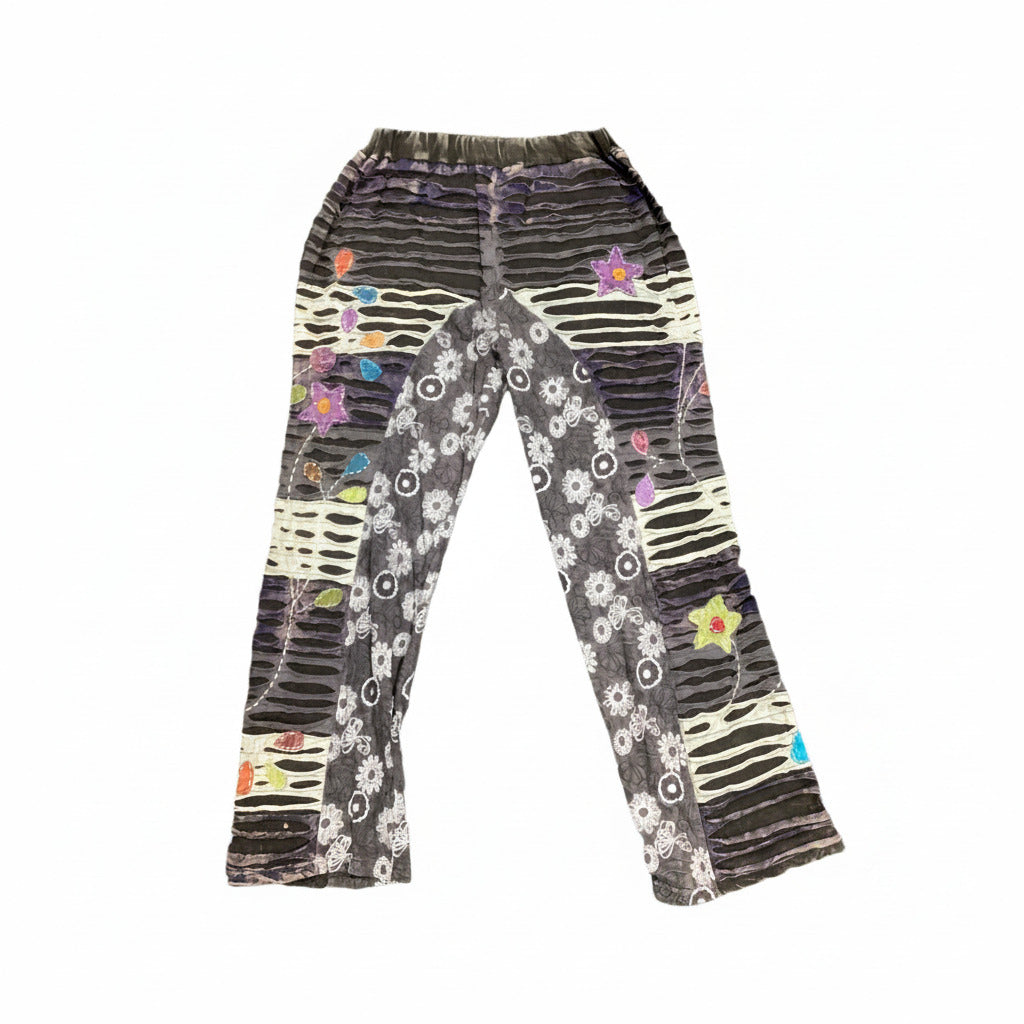 Van Ladies Razer Cut Hand Embroidered Hippie festival Winter Pants from Nepal-Hand Picked Imports
