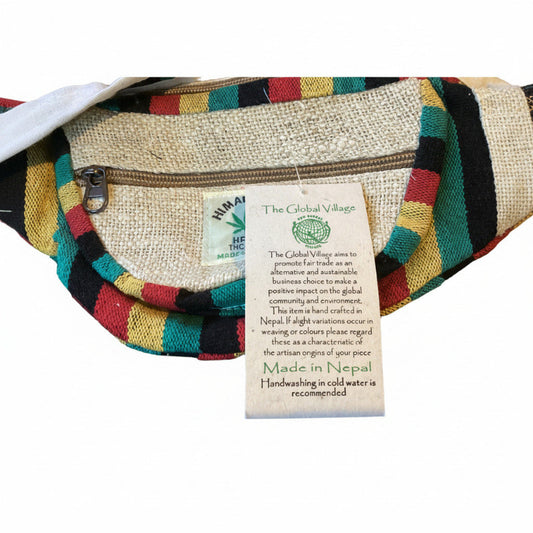Rasta Unisex Hemp Festival Bum Bag / Money Belt Made in Nepal-Hand Picked Imports