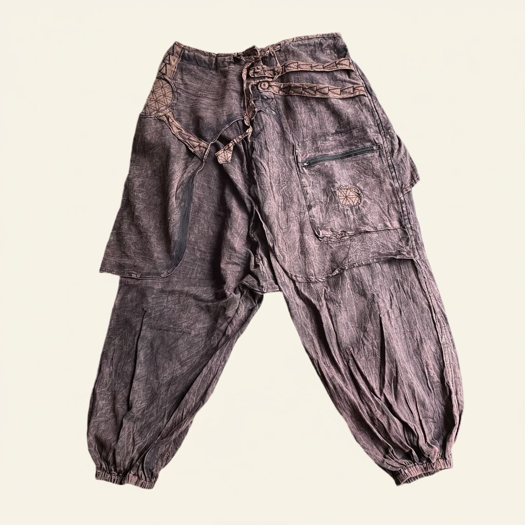 Stonewashed Unisex Aladdin Festival Hippie Pants Six Colours-Hand Picked Imports