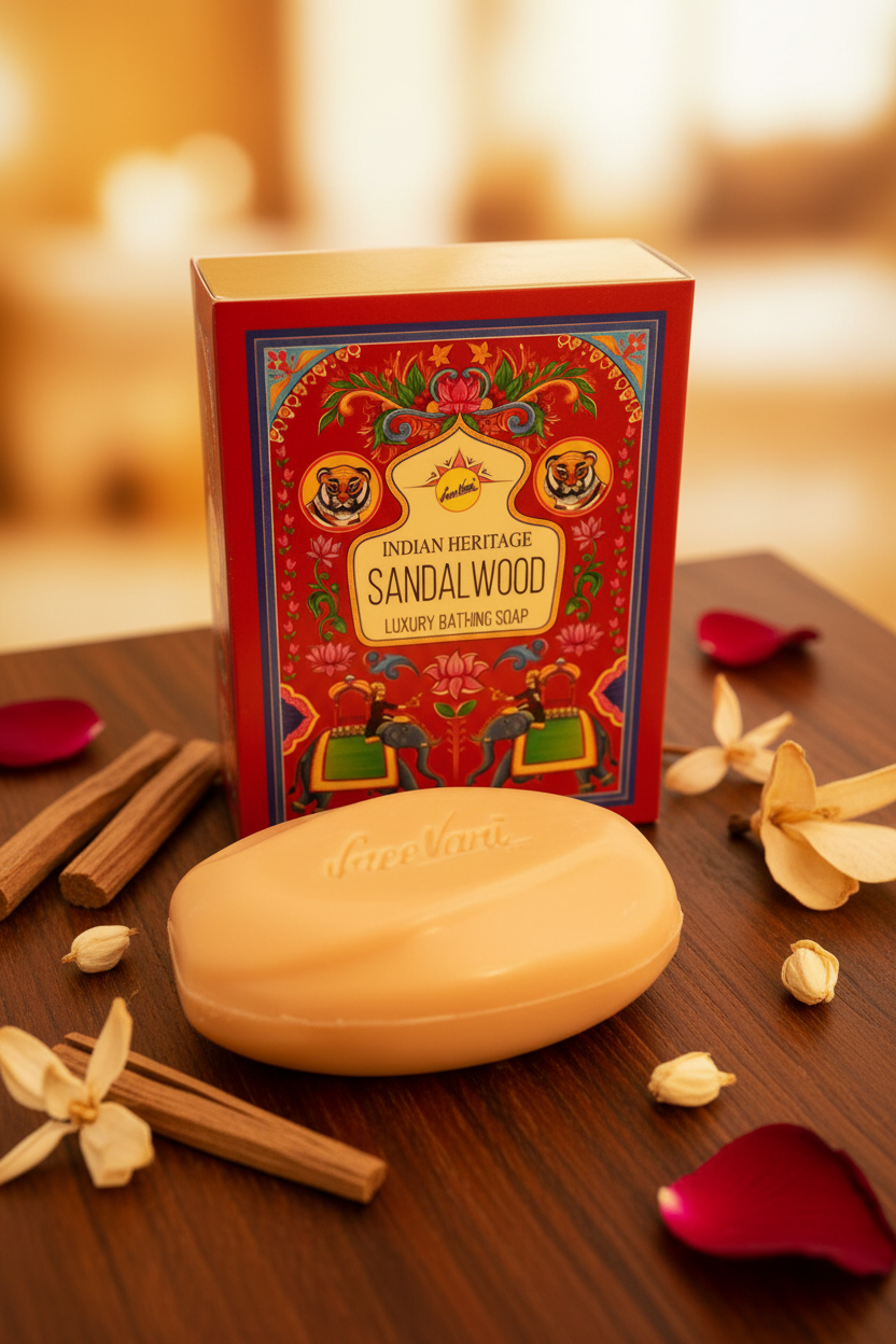 75g Sandalwood Bath Soap made in India-Hand Picked Imports