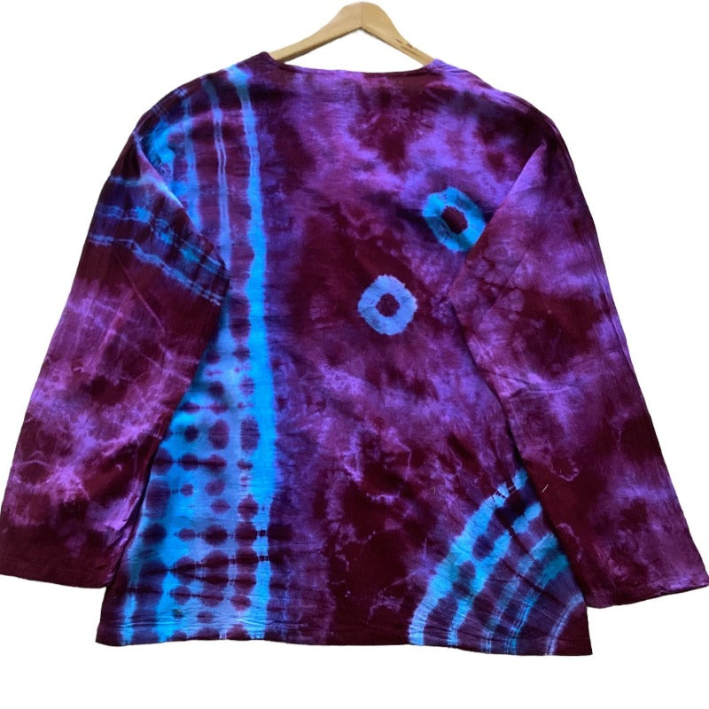 Men's/ Unisex Tie Dyed Long Sleeve BoHo Hippie Shirt Sizes 2XL & 4XL-Hand Picked Imports