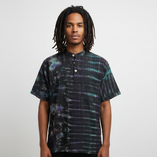 Men's Tie Dyed Short Sleeve BoHo Hippie Shirt-Hand Picked Imports