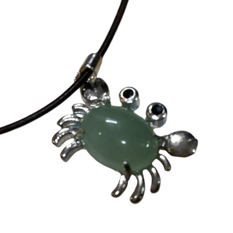 Gemstone Crystal Crab Pendant Necklace-Hand Picked Imports