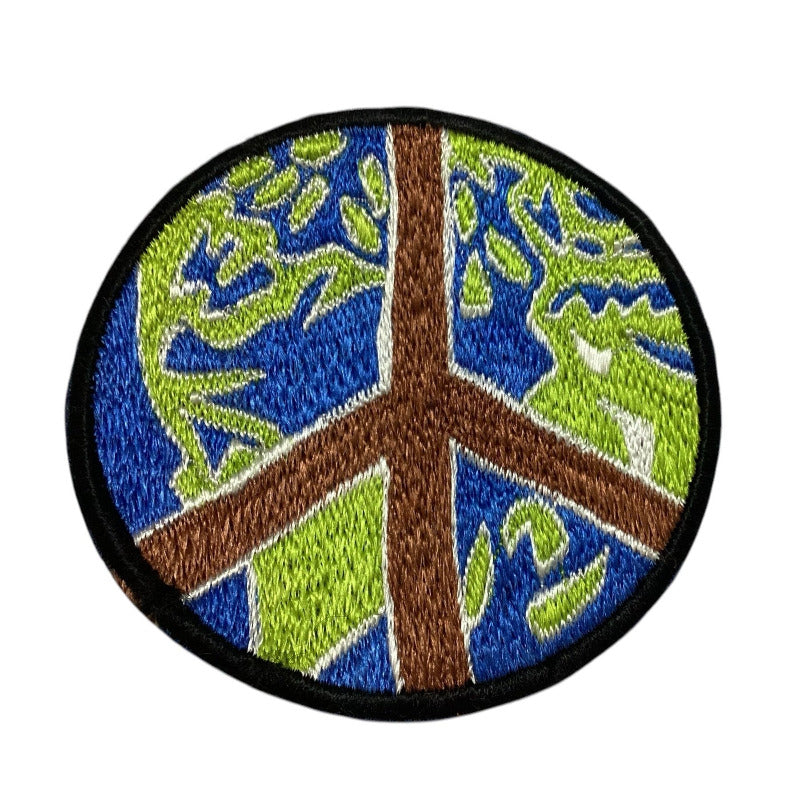 Sew on World Peace Patches Made in Nepal 8cm-Hand Picked Imports