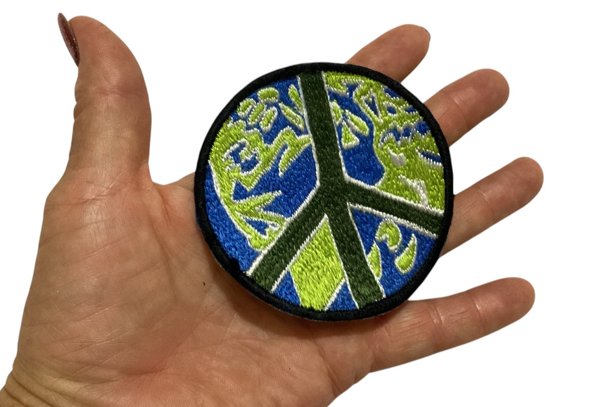 Sew on World Peace Patches Made in Nepal 8cm-Hand Picked Imports