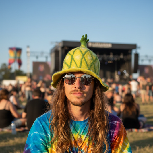 Adult Pineapple Felt Party Hat Handmade in Nepal-Hand Picked Imports