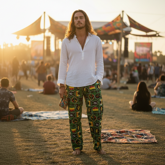 Unisex Men's/Ladies Light Cotton Festival Party Bob Marley Pants-Hand Picked Imports