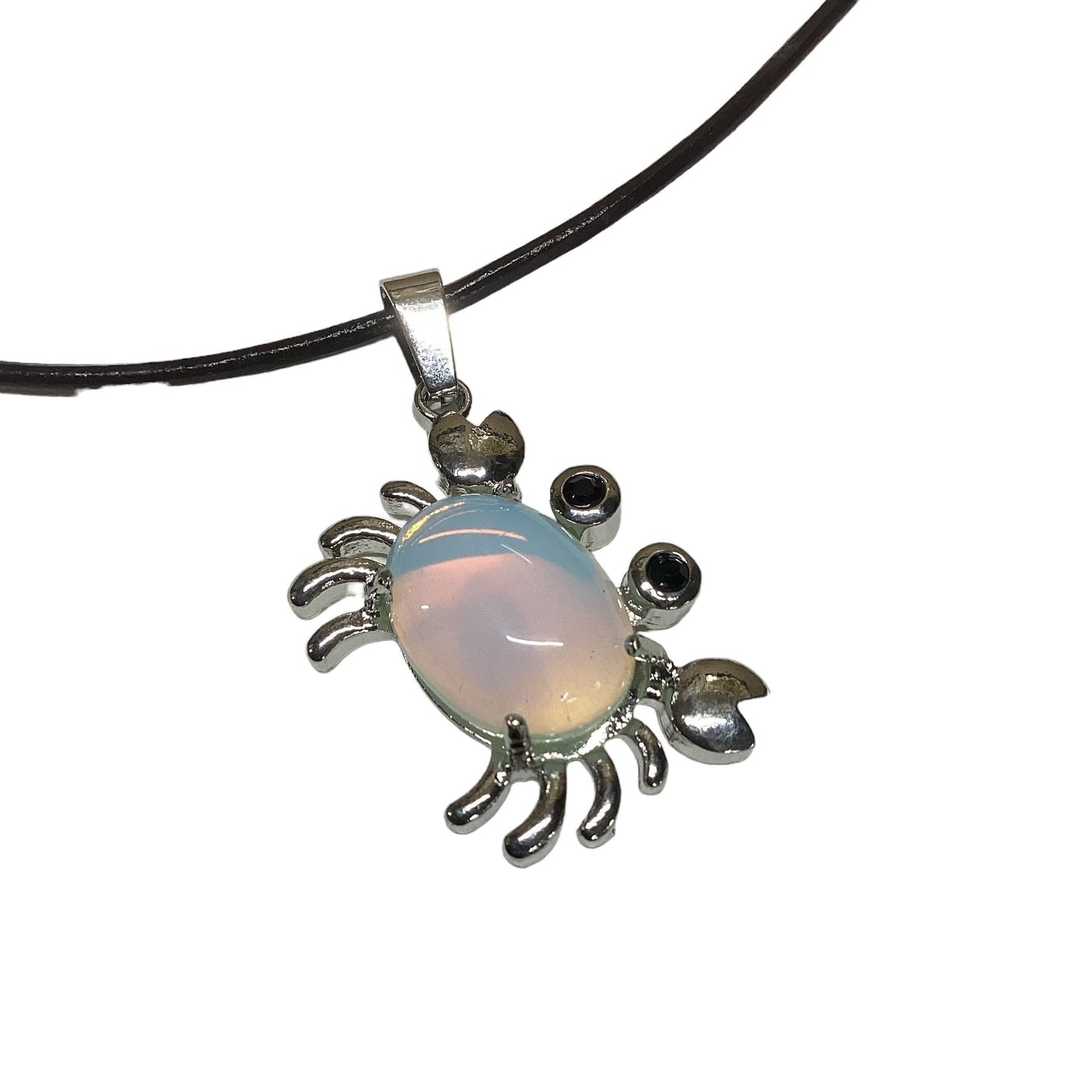 Gemstone Crystal Crab Pendant Necklace-Hand Picked Imports