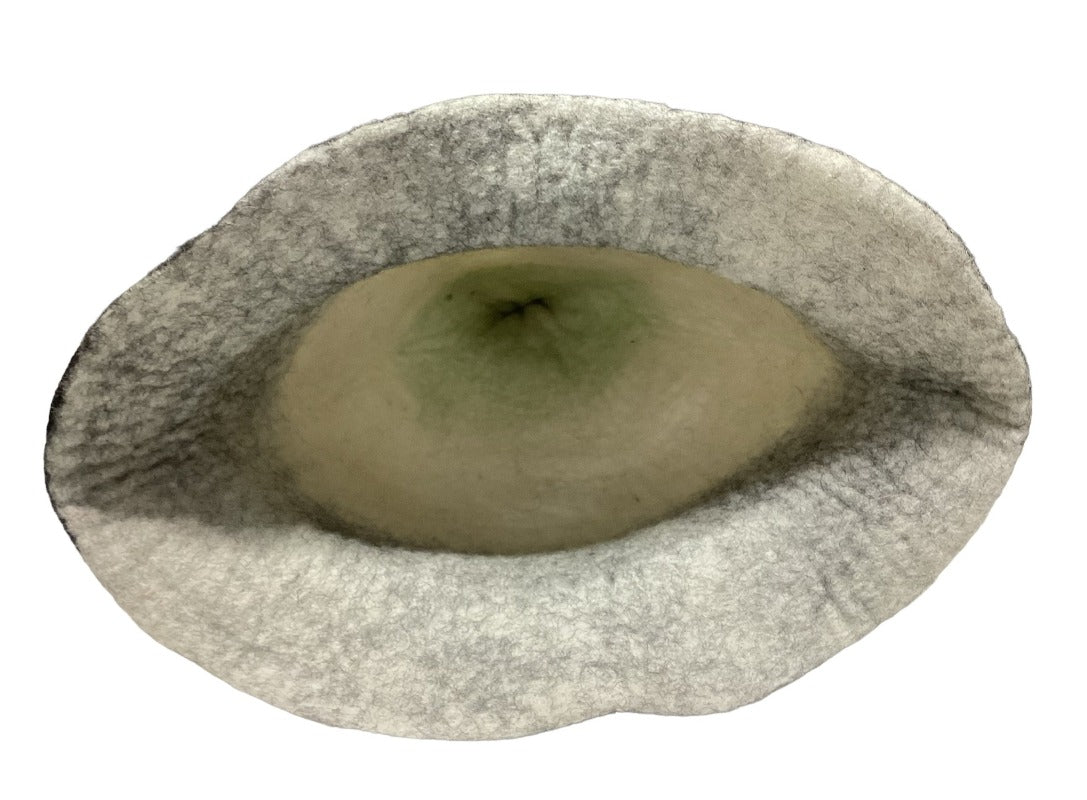 Adult Unisex Green White and Gray Pixie Felt Hat Handmade in Nepal-Hand Picked Imports