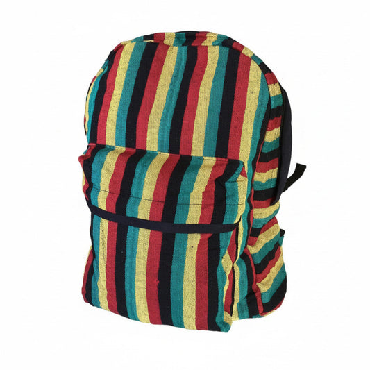 Large Rasta Unisex Cotton Backpack Made in Nepal-Hand Picked Imports