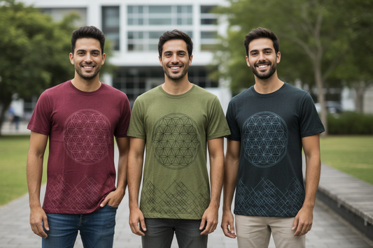 Men's Sacred Geometry Flower of Life Cotton BoHo T-shirt-Hand Picked Imports