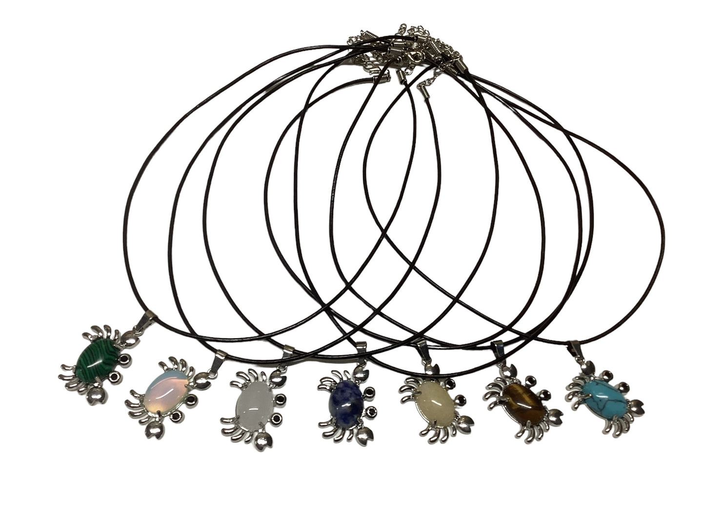 Gemstone Crystal Crab Pendant Necklace-Hand Picked Imports