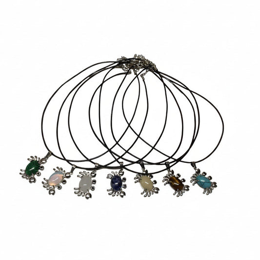 Gemstone Crystal Crab Pendant Necklace-Hand Picked Imports