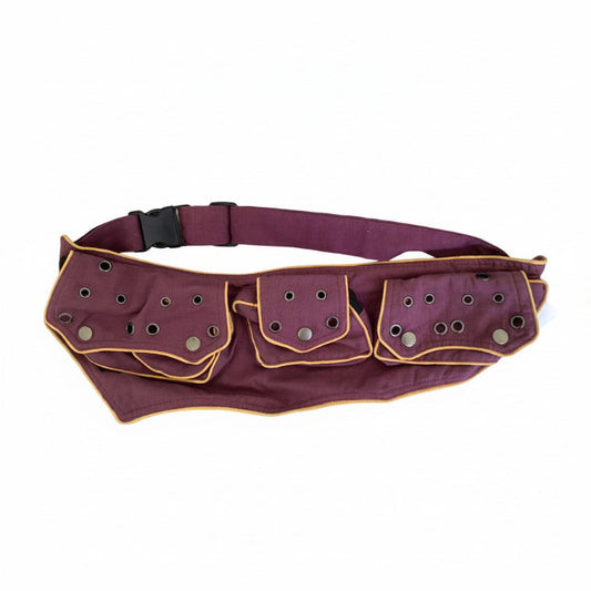 Unisex Money Belt Made in Nepal | 5 Zip Pockets | Maroon-Hand Picked Imports