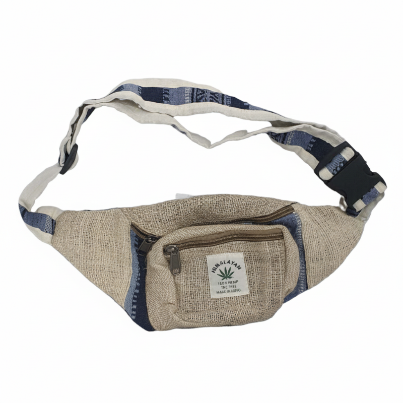 Unisex Hemp Festival Bum Bag / Money Belt Made in Nepal | 3 Zip Pockets-Hand Picked Imports