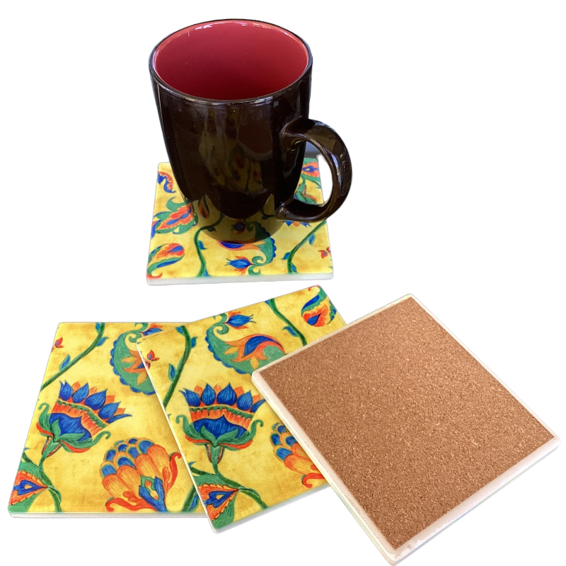 Set of 4 Ceramic Coasters-Hand Picked Imports
