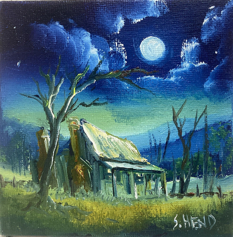 Miniature Oil Paintings on Canvases with Easel By Susan Hend Russell Size 10x10cm-Hand Picked Imports