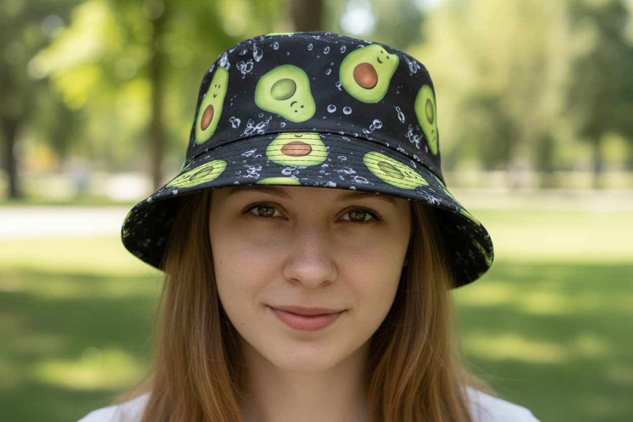 Kombi Avocado or One Love Unisex Reversible Cotton Printed Bucket Hat-Hand Picked Imports