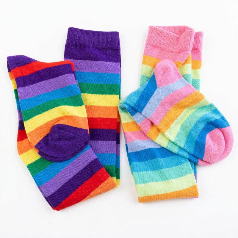 Adult Rainbow Knee-High Festival Socks-Hand Picked Imports