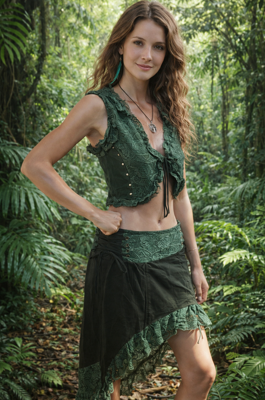 Ladies Festival Doof BoHo Cotton and Lace Pixie Skirts and Tops.-Hand Picked Imports