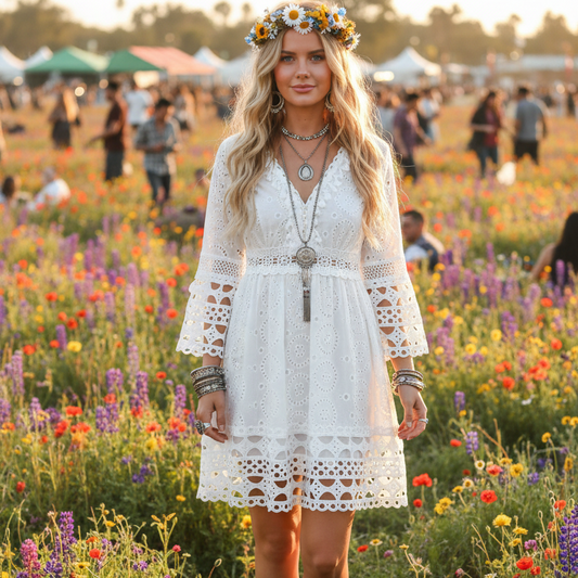 Willow White Broderie Anglaise Mini Dress 2 sizes-Hand Picked Imports