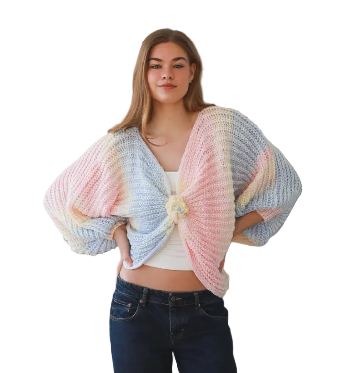 Ladies Soft Spring BoHo Loose Knit Jumper Free Size-Hand Picked Imports