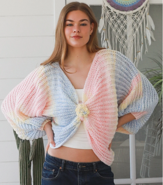 Ladies Soft Spring BoHo Loose Knit Jumper Free Size-Hand Picked Imports