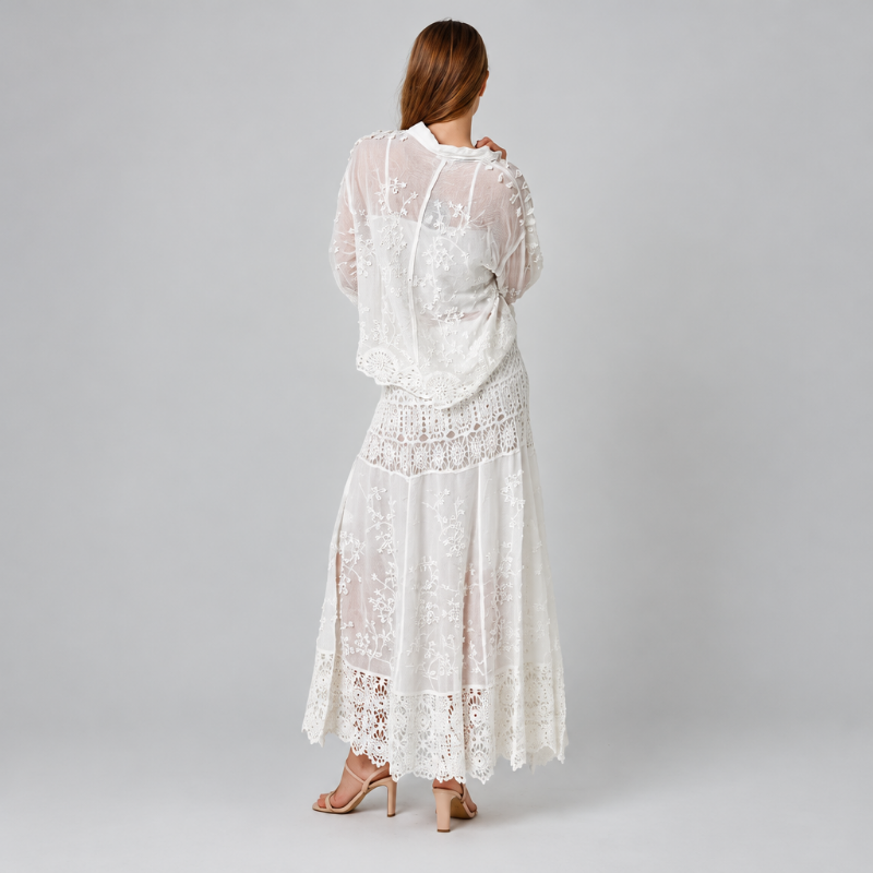 Ladies Cream or White Lace Top & Skirt Set – Size 10–14-Hand Picked Imports