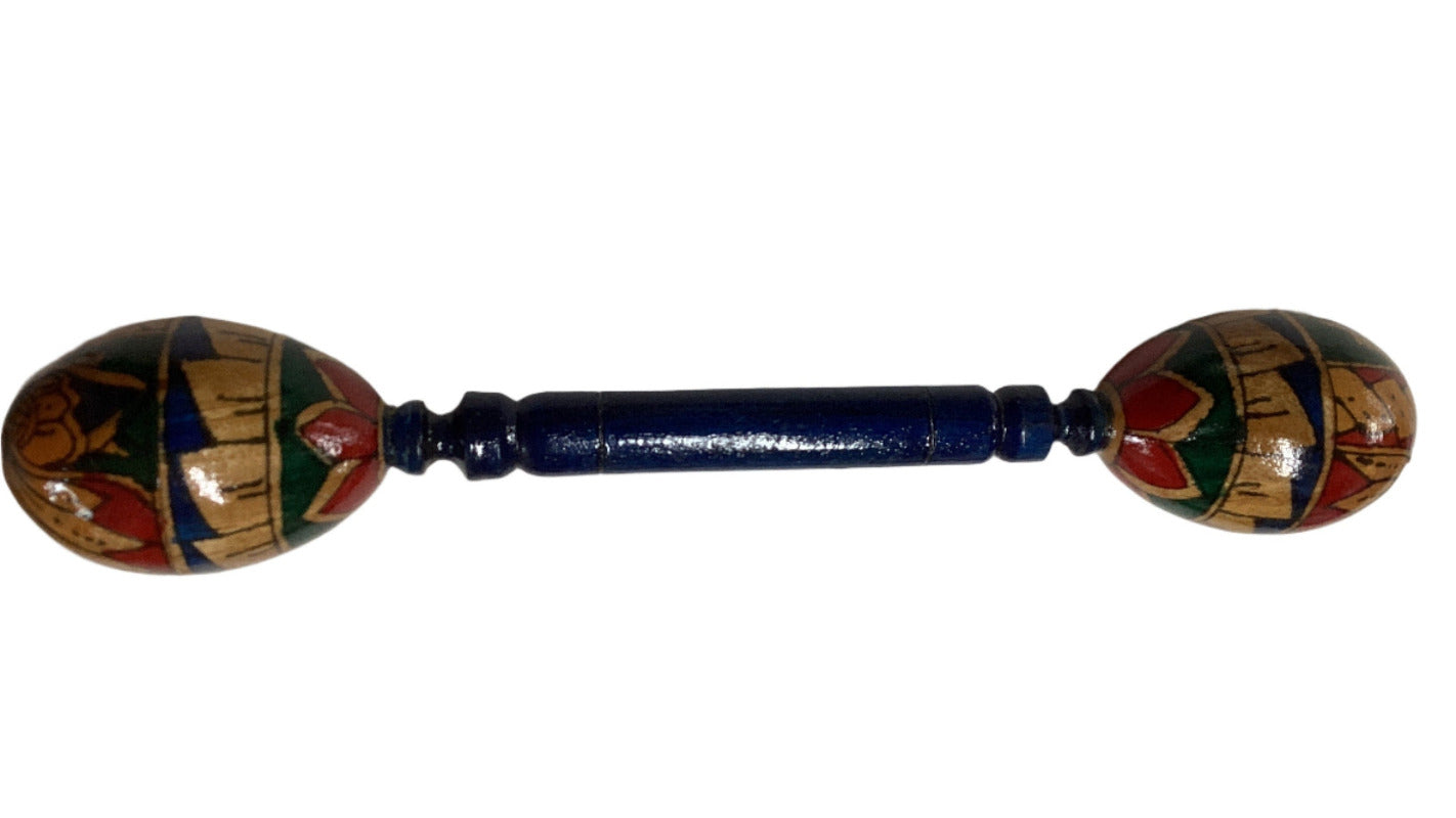 Double Sided Wooden Music Maraca/Shaker Hand Painted in Indonesia-Hand Picked Imports