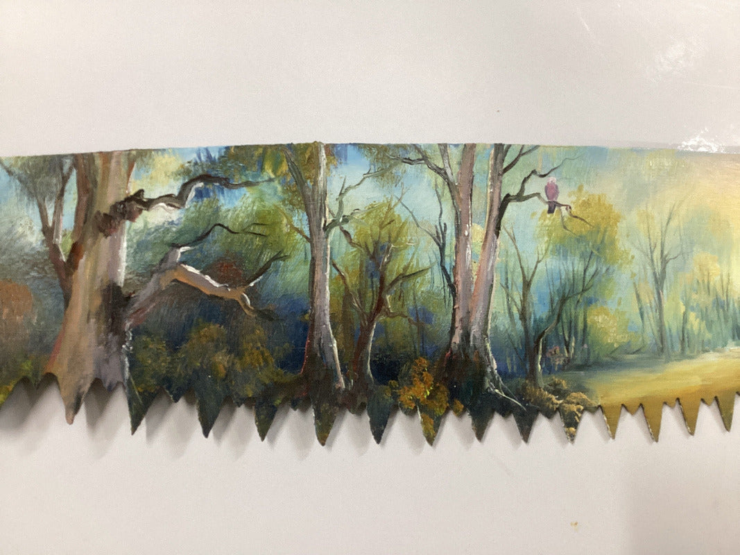 Hand Painted Miniature Crosscut Saws By Artist Susan Hend Russell-Hand Picked Imports