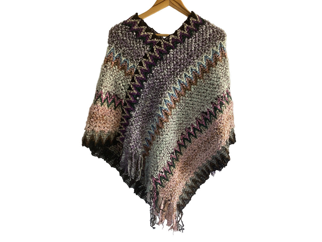Ladies Zig Zag Diamond Ponchos Free Size-Hand Picked Imports