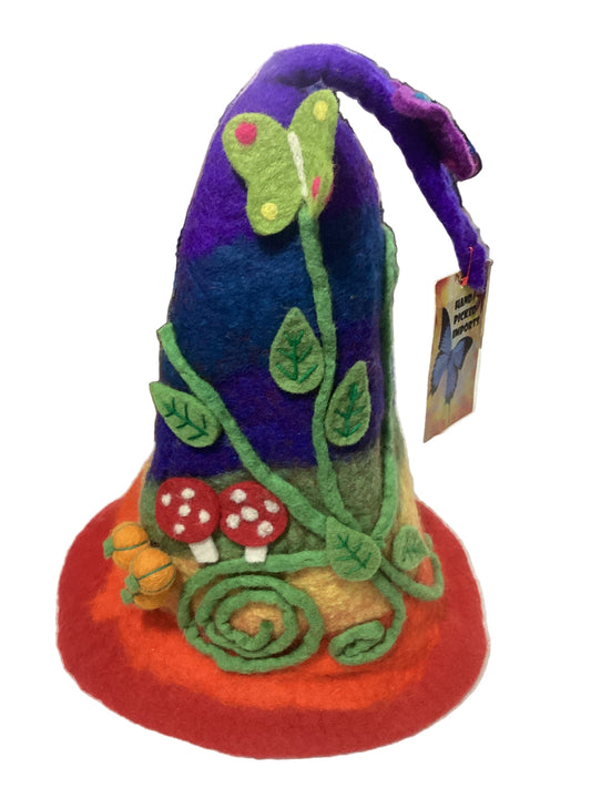 Colourfull Adult Mushroom Felt Hat Handmade in Nepal-Hand Picked Imports