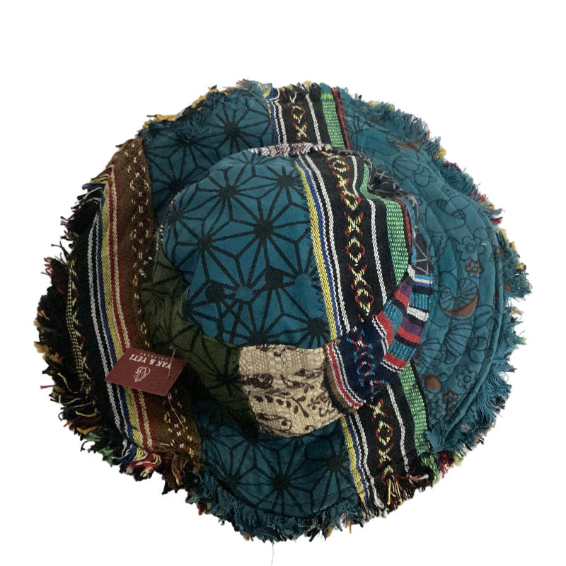 Teal Patchwork Hippie Hat | Handmade in Nepal | 64 cm-Hand Picked Imports