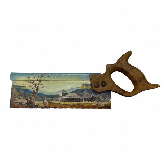 Small Hand Saw Painted By Artist Susan Hend Russell 37.5 x9cm-Hand Picked Imports