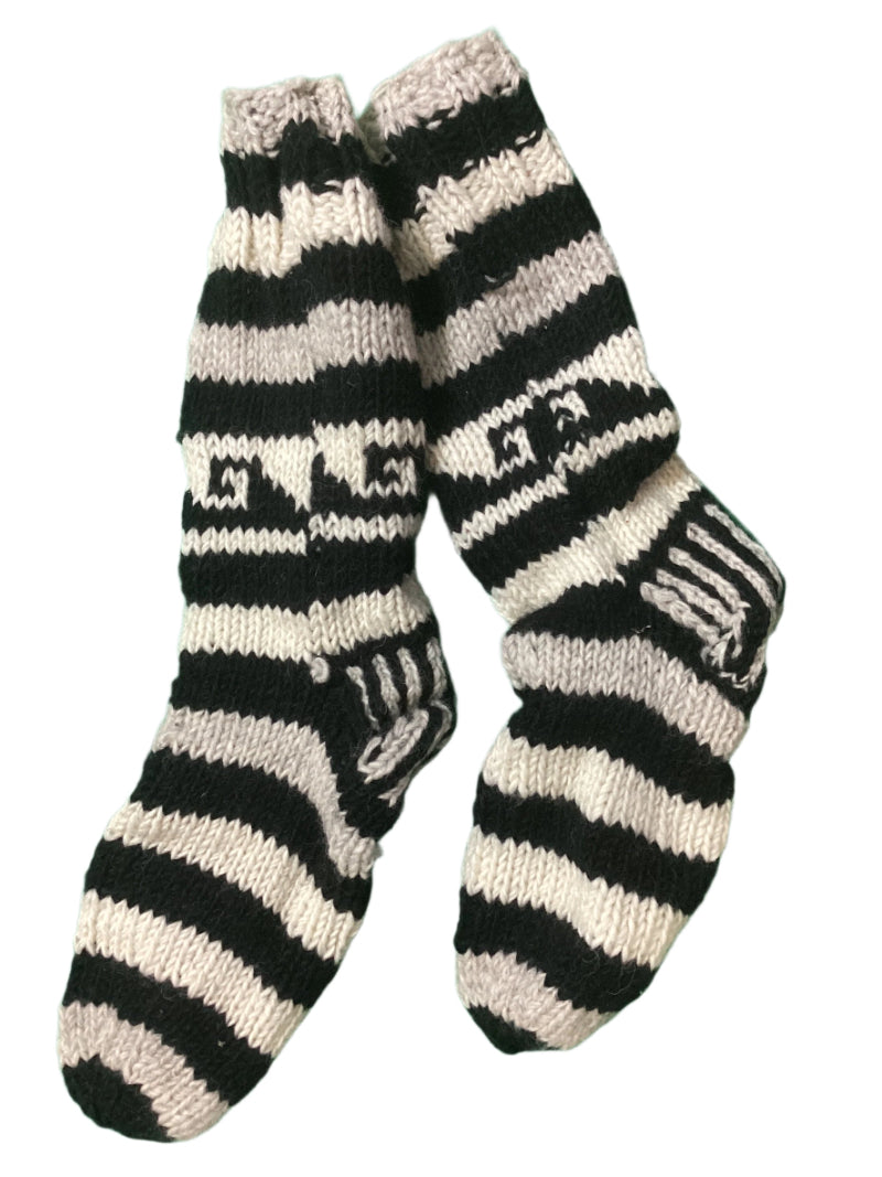 Adult Woolen Rainbow Festival BoHo Unisex Hippie Socks-Hand Picked Imports