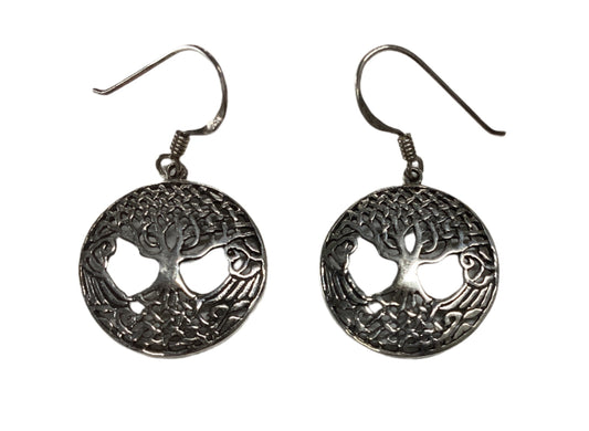Sterling Silver Tree of Life Earrings-Hand Picked Imports