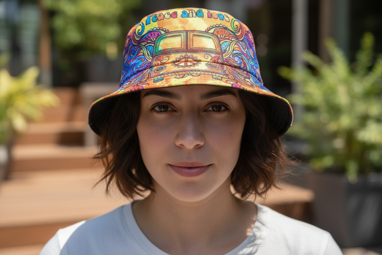 Kombi Avocado or One Love Unisex Reversible Cotton Printed Bucket Hat-Hand Picked Imports