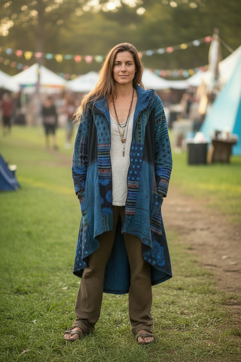 Unisex Patchwork Hippie Festival Jacket free Size-Hand Picked Imports