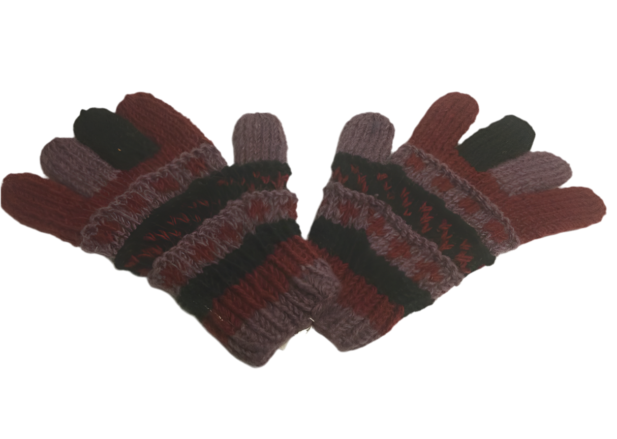 Adult Knitted Woollen Gloves Handmade in Nepal-Hand Picked Imports
