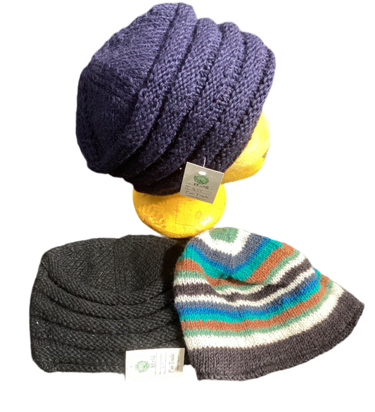 Nepalese Winter Woolen Beanies Hand Crafted in Nepal-Hand Picked Imports